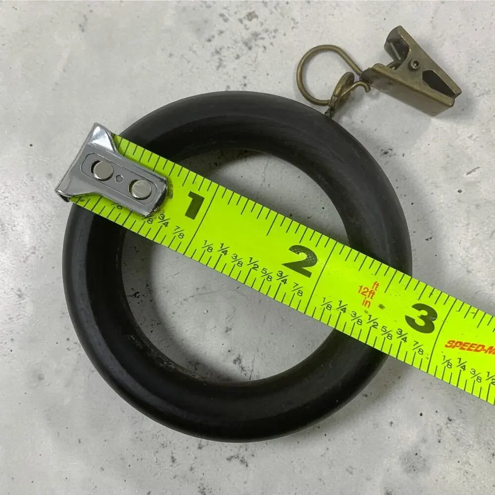 Lot 12 x Composite Drapery Curtain Rings Eyelets & Clips 1.75” ID 2.75
